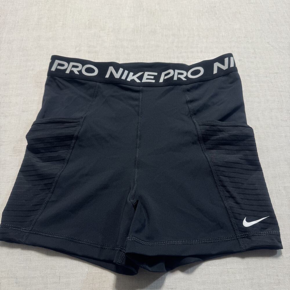 Nike Dri-Fit Pro Mid-Rise‎ 3" Mesh Paneled Shorts Women's Sz M Black Brand New